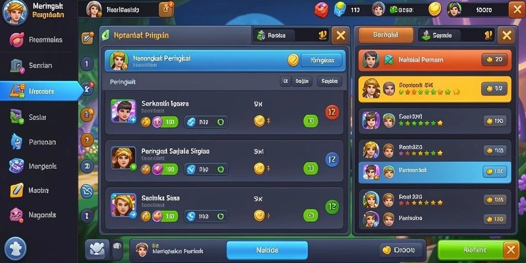 Layar utama yang menarik dengan berbagai pilihan slot.